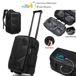 SEA CHOICE กระเป๋าเป้สะพายหลังขยายได้แบบมีล้อลาก2-in-1 กันน้ำ กันขโมย พร้อมช่องชาร์จ USB และฟังก์ชั่นหลากหลาย