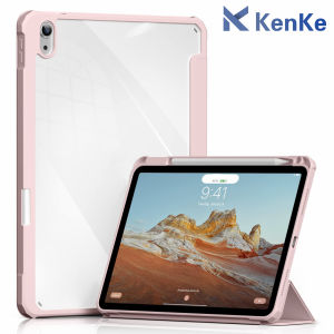 KENKE iPad case Colored edge [with right pen slot] for ipad 2022 m2 Pro 11 Pro 12.9 (2020/2021/2022) ipad Air 4 air 5 ipad iPad 7th/8th/9th generation 10th gen mini 6 7【HD transparent acrylic back panel】【Supports second-generation pencil charging】