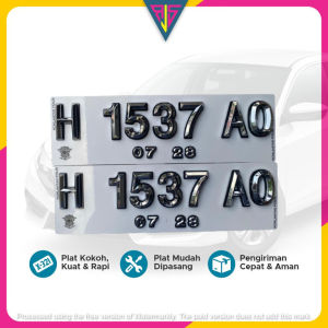 Plat Nomor Mobil Diamond Chrome LIS Hitam Bonus Cover/Dudukan/Sarang