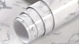 A Roll of Glossy Abstract Fashion Marble Kitchen Sticker Waterproof And Oil-Proof for Countertop Renovation Grease-Re