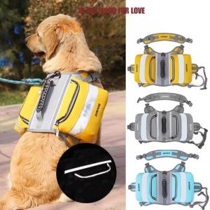 PETPARADIS Large Capacity Dog Training Backpack Reflective Adjustable Dog Snack Bag Dog Sling Double Pack Dog Harness Saddlebag for Medium Large Dog