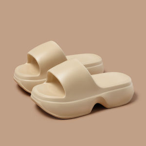 [Free Shipping] Womens Summer Outdoor Thick-Soled Slippers High-End Trendy Beach Soft High-Heel Sandals Eva Thick-Soled Slippers