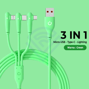 [COD] KABEL DATA CHARGER CASAN 3IN1 MICRO USB / TYPE C FAST CHARGING KD40