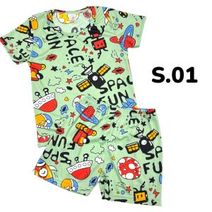 ชุดนอนเด็กแขนสั้นขาสั้น ผ้าไมโครเกรดA