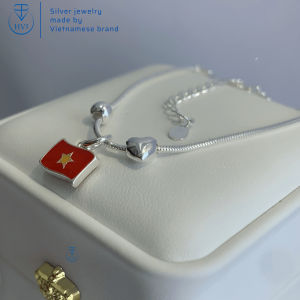 Lắc Tay Vòng Tay Bạc Chams Lá Cờ  -Trang Sức Cao Cấp HVJ