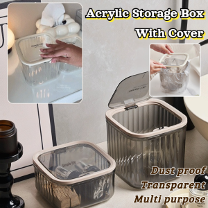 Light Transparent Mini Desktop Trash Can Desktop Organizer Table Storage Box With Lid Desk Small Dustbin