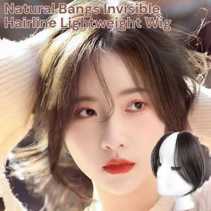 Natural Bangs Invisible Hairline Lightweight Wig Invisible Clip-in Eight-Shaped Bangs Wig  Fashionable Versatile Hair Accessories