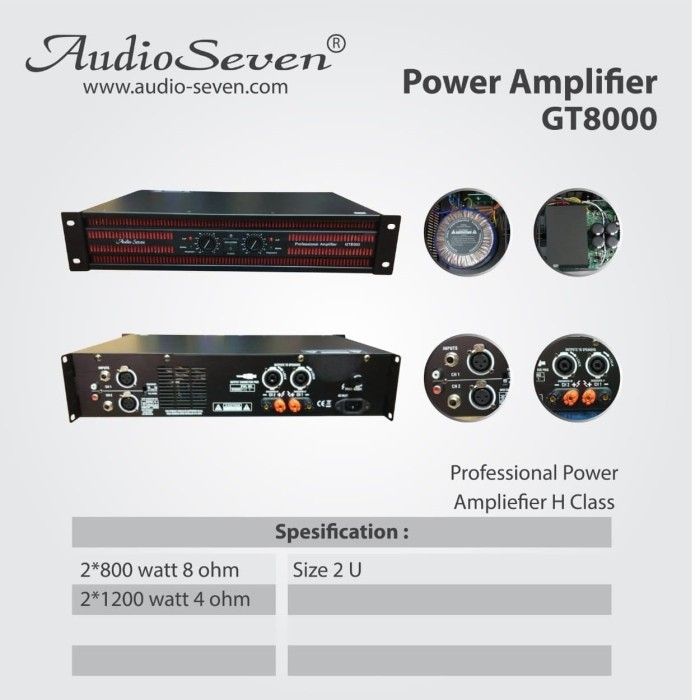 POWER AMPLIFIER AUDIO SEVEN GT 8000 / GT8000 CLASS H ORIGINAL ...