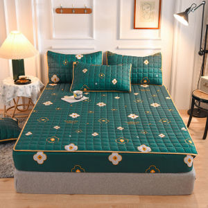 3 In 1 Bedsheet Set Single/Queen/King Size Thicken Quilted Bedsheet Full Garterized Bedsheet Mattress Protector