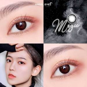 Lens đen giãn tròng tone đen tự nhiên MAGIC BLACK - Lens mắt đen Angel Eyes - Độ cận 0-8 (Lens đen cận | Kính áp tròng cận màu đen | Lens màu đen có độ)
