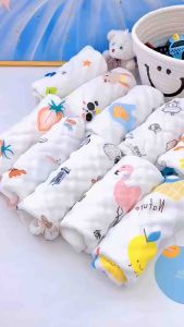 MSSugar 25X50CM 25x25cm Cartoon Printed Gauze Child Towel Soft gauze Towels Baby Towel