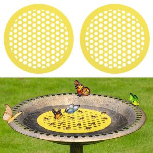 MICANGP 2Pcs สีเหลืองทาเล็บ เกาะผึ้งลอยน้ำ กลมกลมๆ 7.87นิ้วค่ะ สถานีให้น้ำผึ้ง อาบน้ำผึ้ง เป็นมิตรกับสิ่งแวดล้อม ที่ให้น้ำผีเสื้อและผึ้ง ตกแต่งสวน