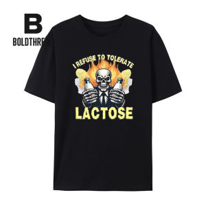 2025 Summer Short Sleeved Skeleton I Refuse To Tolerate Round Neck T-Shirt Loose And Versatile For Both Men And Women 【Kks】