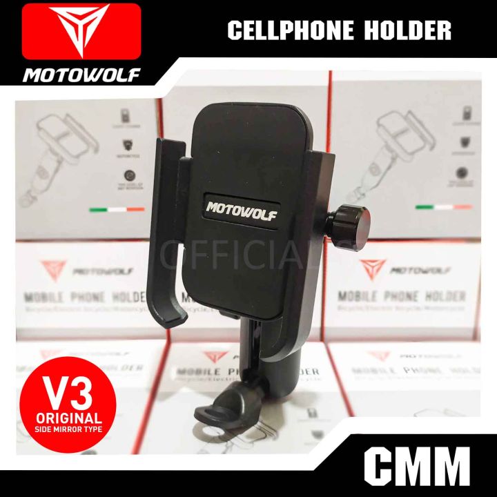 ORIGINAL MOTOWOLF Cellphone Holder V3 Side Mirror Type | 360° Rotation ...