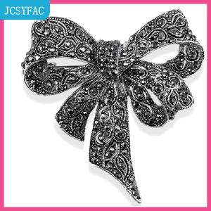 JCSYFAC  Pha lê Rhinestone Bow Trâm pin phụ nữ áo sơ mi cổ áo lớn Bowknot Trâm đồ trang sức