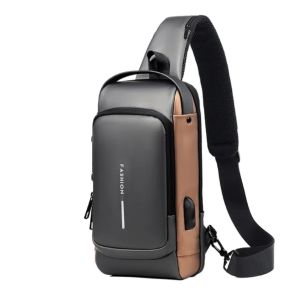 TAS SELEMPANG PRIA PREMIUM MULTIFUNGSI USB CHARGER ANTI MALING WAISTBAG PRIA SPORT WATERPROOF