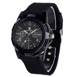 Đồng Hồ Analog Máy Quartz Dây Vải Kiểu Dáng Quân Đội Cho Nam