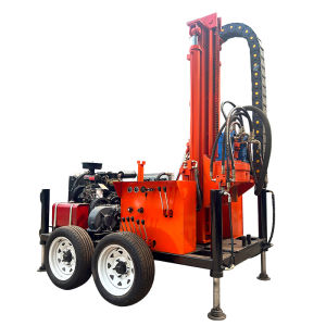 Customized High quality 200m Crawler Diesel Engine water well drilling machine borehole rig mine drilling rig