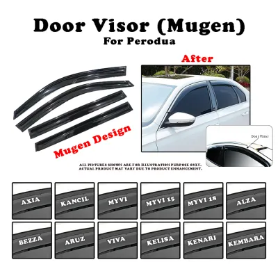 ✨ 4PCS/Set Air Press Window Door Visor Wind Deflector For Perodua Axia/Kancil/Myvi Old/Myvi Lg/Myvi New/Alza/Bezza/Aruz/Viva/Kelisa/Kenari/Kembara Design Small 8cm/Move 10cm/Mugen 9cm车窗遮阳挡