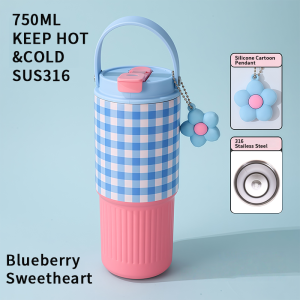 AIHOME Tumbler Hot and Cold Water Bottle 316 Stainless Steel with Straw Coffee Mug Vacuum Insulated 750ml