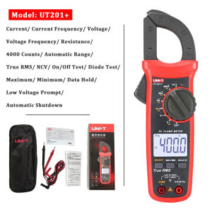 【Philippines Spot】 UNI-T Original UT201+ UT202A+ UT204+ Digital clamp meter automatic range true RMS high precision multimeter 6000 Counts