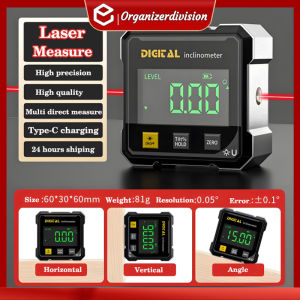 Magnetic Digital Angle Finder With Electronic Laser type-c Rechargeable Protractor Level Angle Ruler Angle Measurement Inclinometer