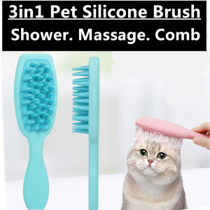 Japanese Style Multifunction Pet Silicone Grooming Shower Brush Massage Comb Brush Sikat Kucing Mandi Massage