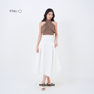 Welabelle Anastasia Skirt Midi A-Line Y2K / Rok Panjang High Waist (B81)