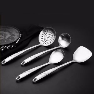 Bộ muôi đặc muôi thủng  xẻng lật  inox 304 cán dài chống gỉ cao cấp