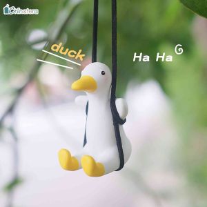 Chinatera Swing Duck Pendant Auto Rearview Mirror Ornaments Car Fragrance Decoration Cute Cowboy Ducks Anime Swinging Duck Home Garden Hanging Decor Gift