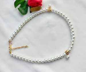 Hijabnur1 - Kalung wanita Manik Mutar 8 mm  Korea Elegant Handmade