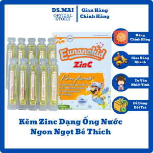 Kẽm Eunanokid Zinc Bổ Sung Kẽm Tăng Đề Kháng Dạng Ống Nước Cho Bé Hộp 20 Ống 10ml
