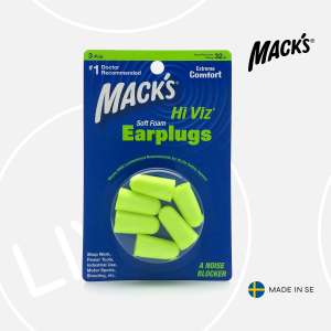 Macks Hi Viz Soft Foam Earplugs 3 Pair | Anti Noise Safety Ear Plugs For Industrial Work Shooting Motor Sports Sleep Penyumbat Telinga 耳塞高效防噪隔音睡眠