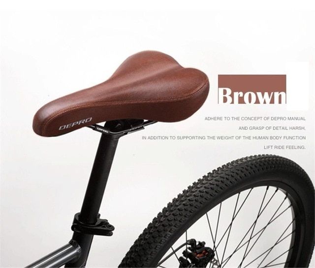 DEPRO Retro Vintage Leather Bicycle Saddle Seat Custion Road