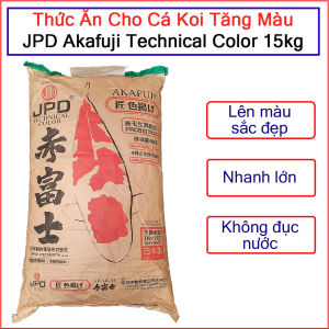 Thức ăn cho cá koi tăng màu JPD Akafuji Technical Color bao 15kg giúp cá koi lên màu sắc đẹp nhanh lớn không làm đục nước (sản xuất tại Nhật Bản)