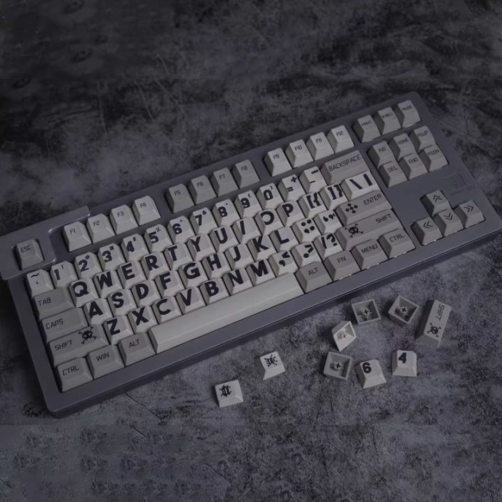 【Keycap Only】Retro black large font mechanical keyboard key cap 142 ...