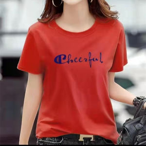 Value 2 Pack Short Sleeve Shirt Womens Large Loose Top Korean Youth Student Fashion Trend Print Round Neck T-shirt