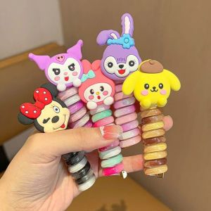 BELLA = KUNCIR IKAT RAMBUT SPIRAL SANRIO / IKAT KARET SPIRAL MOTIF ULIR RAINBOW SANRIO KARAKTER KUROMI MELODY DKK