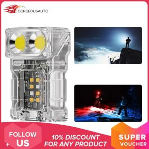 COB+SMD LED Outdoor Mini Flashlight Power Display Portable Torch Lamp Rotatable Powerful Flashlight for Camping Fishing Walking