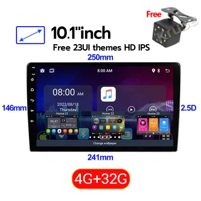 【With Kipas】With cooling system 4G+32G IPS Screen Head Unit 7/9/10 Inch Car Android 13 Navigasi Untuk TOYOTA Daihatsu Mitsubishi android mobil 10 inch ram 4 HONDA SUZUKI Hyundai NISSAN Double Din tv mobil android