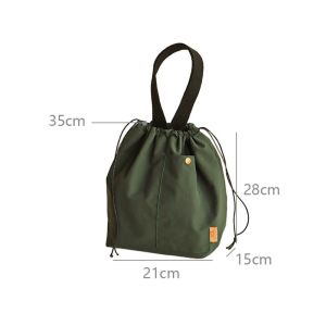 BESTIT Silver Coating Lunch Bags Nylon Large Capacity Refrigerated Bag  Green Khaki Black Thermal Insulation Bag Outdoor
