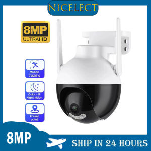 NICELECT 8MP 4K Full Color PTZ IP Camera Outdoor Wireless Dome WIFI Surveillance Camera AI Humanoid Detection CCTV Security Camera ICsee