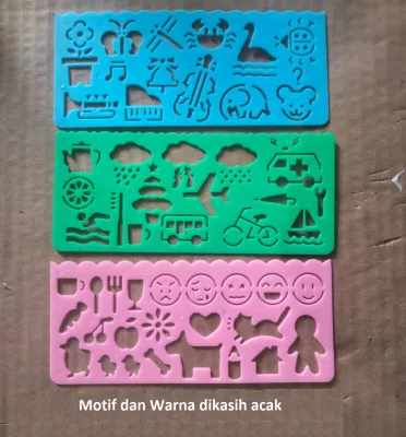 3pcs Penggaris Pengaris Plastik Untuk Gambar Pola Bentuk Stationary Alat Tulis ST0022