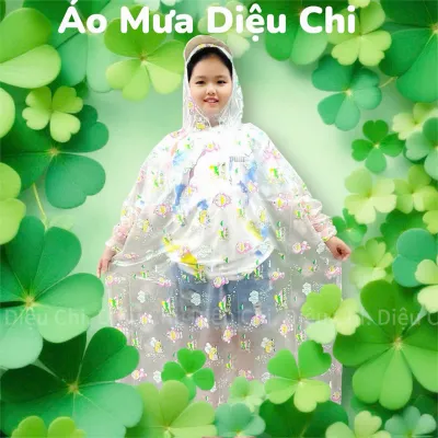 Áo Mưa Bít Trẻ Em - Vải Nhựa Dẻo Dai Rộng Thoải Mái Mang Cặp