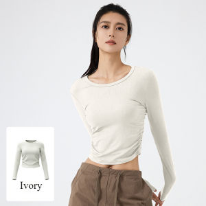 SUPERFLOWER baru bergaya bernafas sukan baju lengan panjang Top Slimming latihan Yoga Fitness