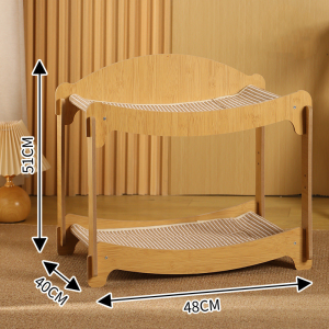COD ชุดเสาเกาะแมวไม้ 2-3 ชั้น+เตียงนอน+ที่ลับเล็บ ทนทาน ใช้ได้กับแมวหลายตัว ทนต่อการขัดถูและรอยขีดข่วน