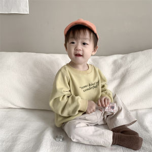 Childrens Letter Print Sweatshirt Set Spring Clothes Korean Style Kids Spring Outfit Boys Long Sleeve Long Pants Set Baby Spring Outfit
