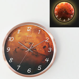 Minimalist Nordic Series LED Luminous Sound Control Wall Clock Mars Art Hot Sale Morden Home Living Room Simple and Fashion Creative Clocks 30cm