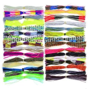 30 Bundles Silicone Jig Skirts 50 Strand/Bundle Squid Silk Skirt Tying Materials Spinnerbaits Buzzbaits Jig Squid Skirt