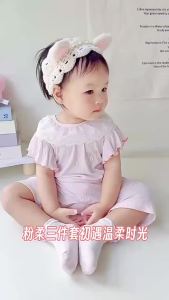 Baby girl summer clothing a Modal-like baby jumpsuit thin and breathable sleeveless air-conditioning clothing for newborns